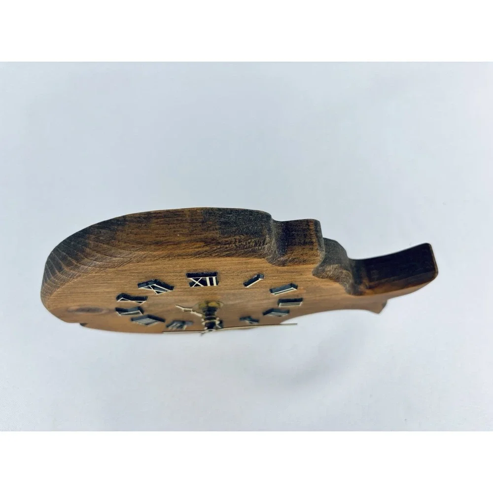 Vintage Hand Carved Wood Fish‎ Wall Clock - Retro Shabby Chic Cottagecore Works!